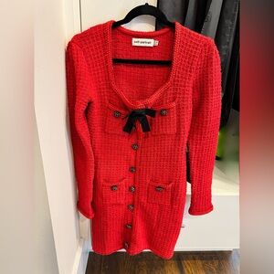 Self-Portrait red dress with Black Bow